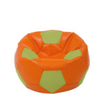 Fotoliu puf Mondo Ball - imitatie piele - portocaliu/verde