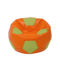 Fotoliu puf Mondo Ball - imitatie piele - portocaliu/verde Fotoliu puf Mondo Ball - imitatie piele - portocaliu/verde