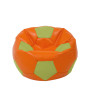 Fotoliu puf Mondo Ball - imitatie piele - portocaliu/verde Fotoliu puf Mondo Ball - imitatie piele - portocaliu/verde
