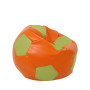 Fotoliu puf Mondo Ball - imitatie piele - portocaliu/verde Fotoliu puf Mondo Ball - imitatie piele - portocaliu/verde