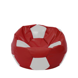 Fotoliu puf Mondo Ball - imitatie piele - rosu/alb Fotoliu puf Mondo Ball - imitatie piele - rosu/alb