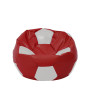Fotoliu puf Mondo Ball - imitatie piele - rosu/alb Fotoliu puf Mondo Ball - imitatie piele - rosu/alb