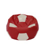 Fotoliu puf Mondo Ball - imitatie piele - rosu/crem Fotoliu puf Mondo Ball - imitatie piele - rosu/crem