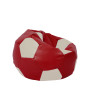 Fotoliu puf Mondo Ball - imitatie piele - rosu/crem Fotoliu puf Mondo Ball - imitatie piele - rosu/crem