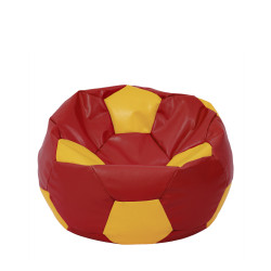 Fotoliu puf Mondo Ball - imitatie piele - rosu/galben Fotoliu puf Mondo Ball - imitatie piele - rosu/galben