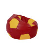 Fotoliu puf Mondo Ball - imitatie piele - rosu/galben Fotoliu puf Mondo Ball - imitatie piele - rosu/galben