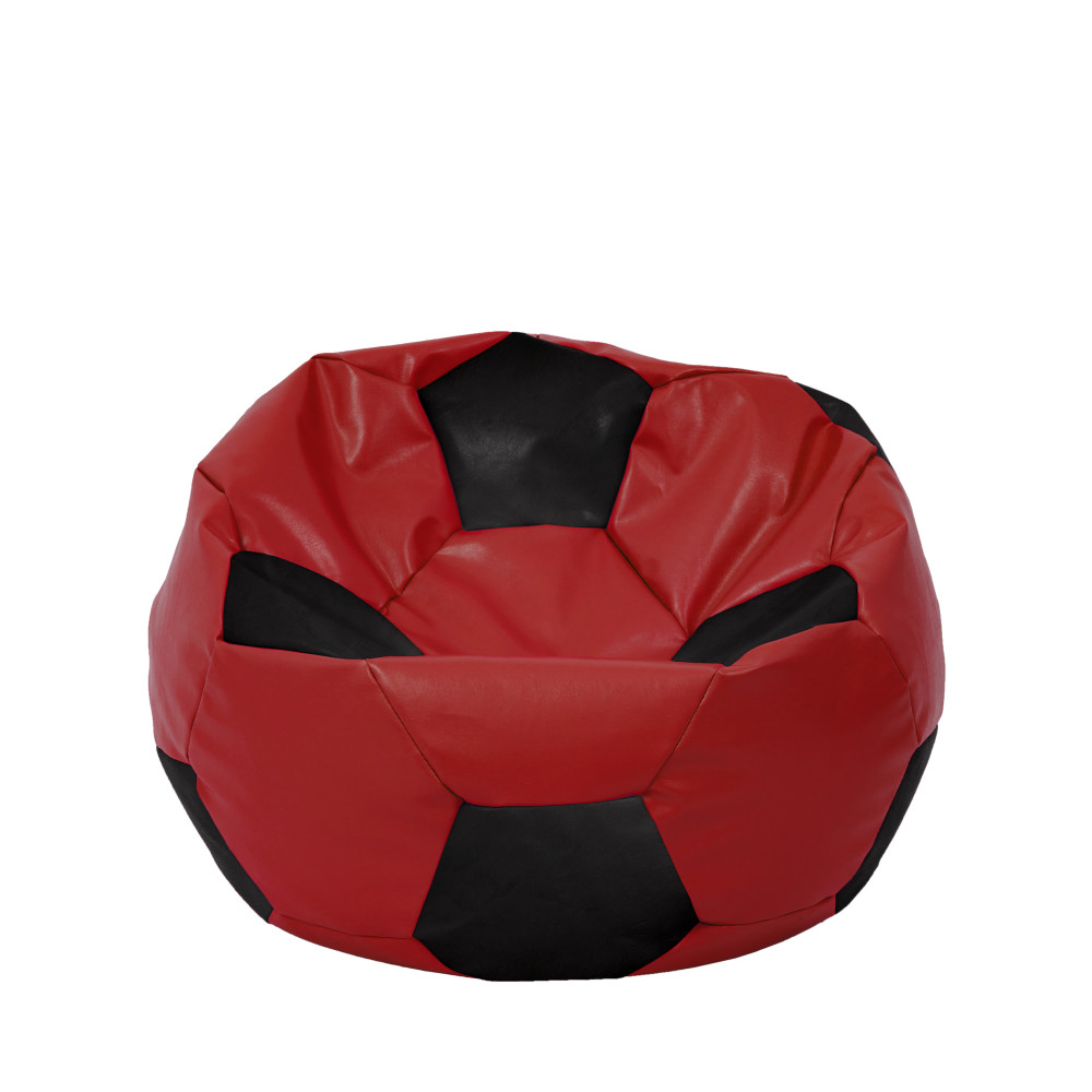 Fotoliu puf Mondo Ball - imitatie piele - rosu/negru Fotoliu puf Mondo Ball - imitatie piele - rosu/negru