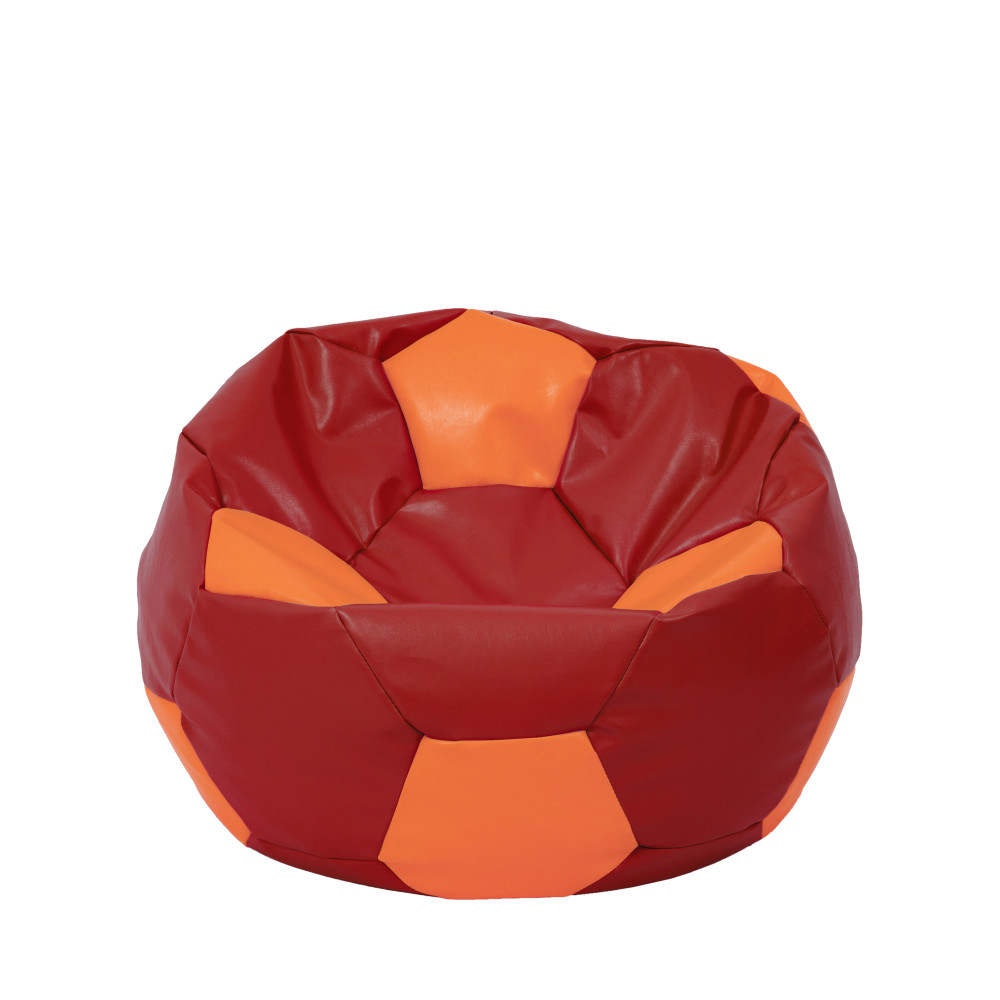Fotoliu puf Mondo Ball - imitatie piele - rosu/portocaliu Fotoliu puf Mondo Ball - imitatie piele - rosu/portocaliu