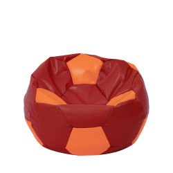 Fotoliu puf Mondo Ball - imitatie piele - rosu/portocaliu Fotoliu puf Mondo Ball - imitatie piele - rosu/portocaliu