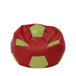 Fotoliu puf Mondo Ball - imitatie piele - rosu/verde Fotoliu puf Mondo Ball - imitatie piele - rosu/verde