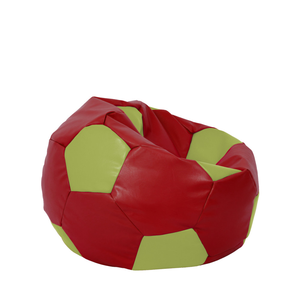 Fotoliu puf Mondo Ball - imitatie piele - rosu/verde Fotoliu puf Mondo Ball - imitatie piele - rosu/verde