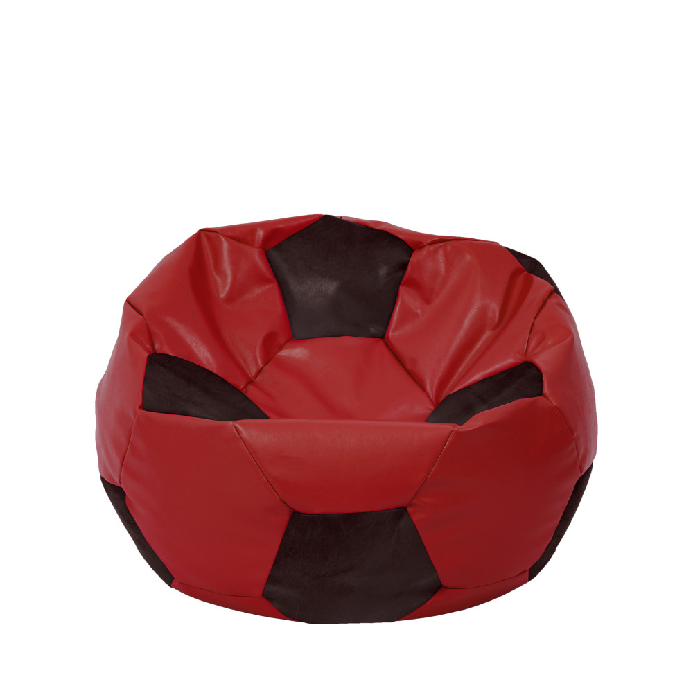Fotoliu puf Mondo Ball - imitatie piele - rosu/wenge Fotoliu puf Mondo Ball - imitatie piele - rosu/wenge