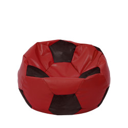 Fotoliu puf Mondo Ball - imitatie piele - rosu/wenge Fotoliu puf Mondo Ball - imitatie piele - rosu/wenge