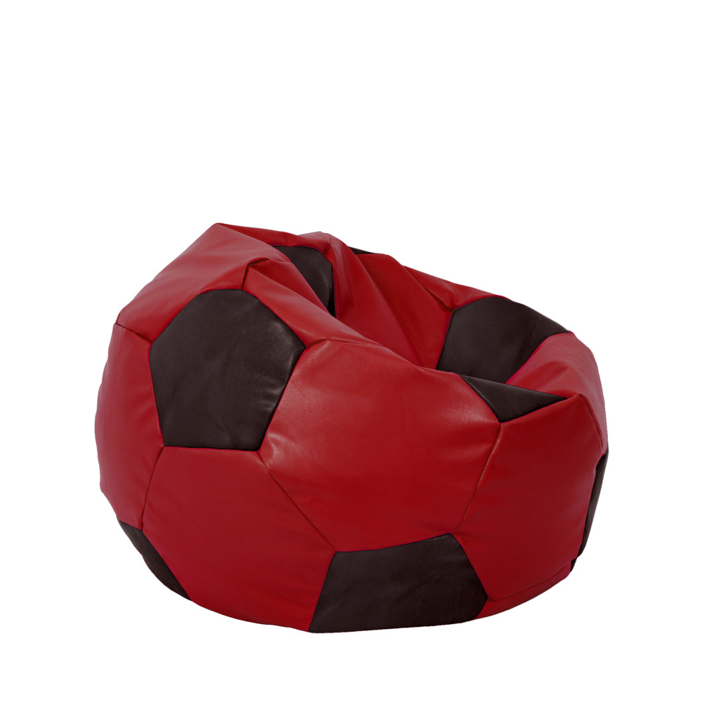 Fotoliu puf Mondo Ball - imitatie piele - rosu/wenge Fotoliu puf Mondo Ball - imitatie piele - rosu/wenge