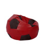 Fotoliu puf Mondo Ball - imitatie piele - rosu/wenge Fotoliu puf Mondo Ball - imitatie piele - rosu/wenge