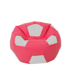 Fotoliu puf Mondo Ball - imitatie piele - roz/alb Fotoliu puf Mondo Ball - imitatie piele - roz/alb