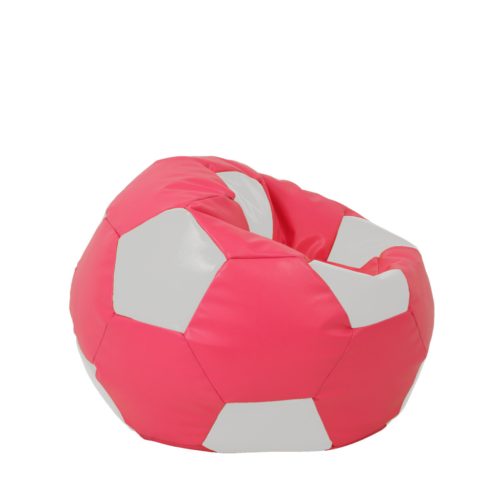 Fotoliu puf Mondo Ball - imitatie piele - roz/alb Fotoliu puf Mondo Ball - imitatie piele - roz/alb