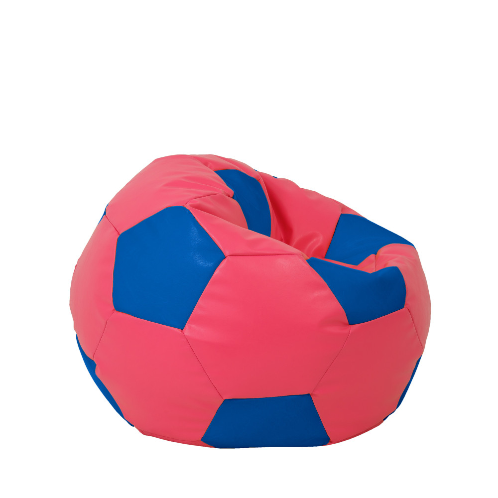 Fotoliu puf Mondo Ball - imitatie piele - roz/albastru Fotoliu puf Mondo Ball - imitatie piele - roz/albastru