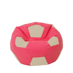 Fotoliu puf Mondo Ball - imitatie piele - roz/crem Fotoliu puf Mondo Ball - imitatie piele - roz/crem