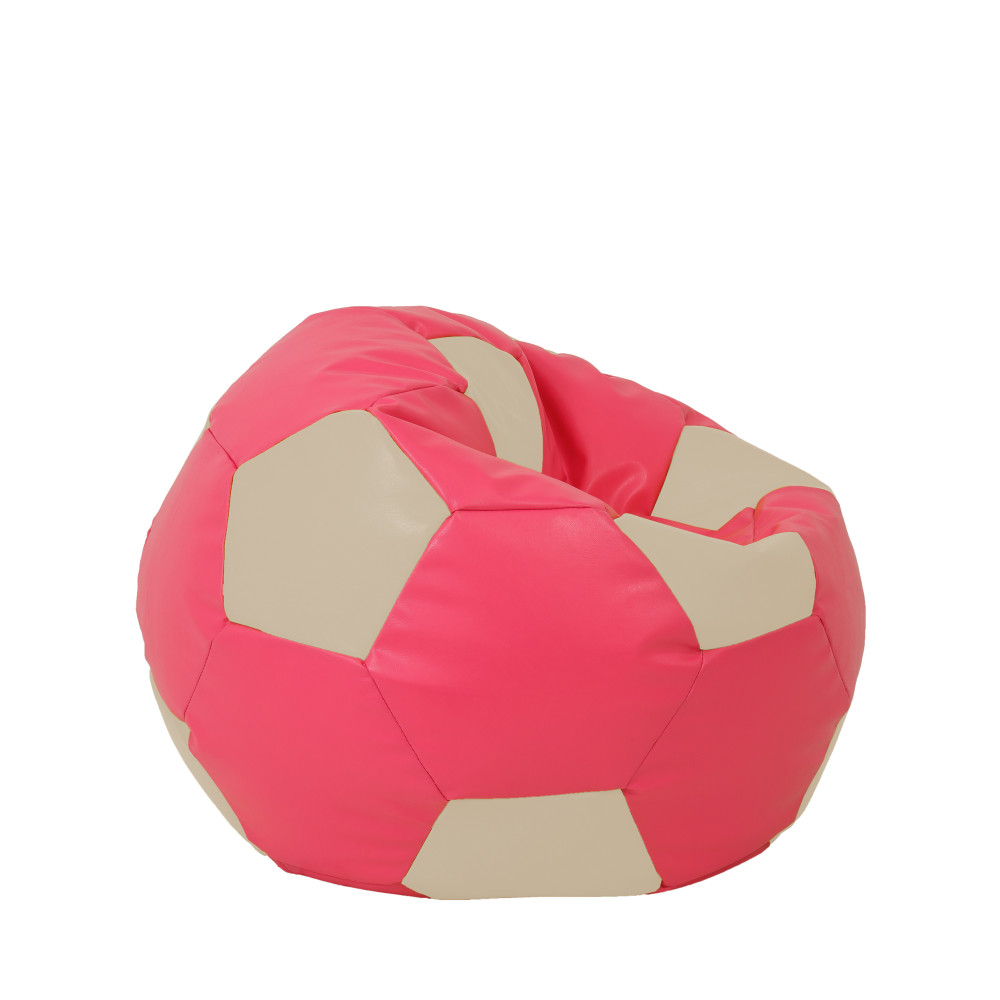 Fotoliu puf Mondo Ball - imitatie piele - roz/crem Fotoliu puf Mondo Ball - imitatie piele - roz/crem