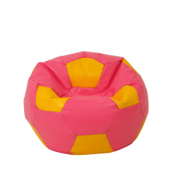 Fotoliu puf Mondo Ball - imitatie piele - roz/galben Fotoliu puf Mondo Ball - imitatie piele - roz/galben
