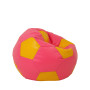 Fotoliu puf Mondo Ball - imitatie piele - roz/galben Fotoliu puf Mondo Ball - imitatie piele - roz/galben