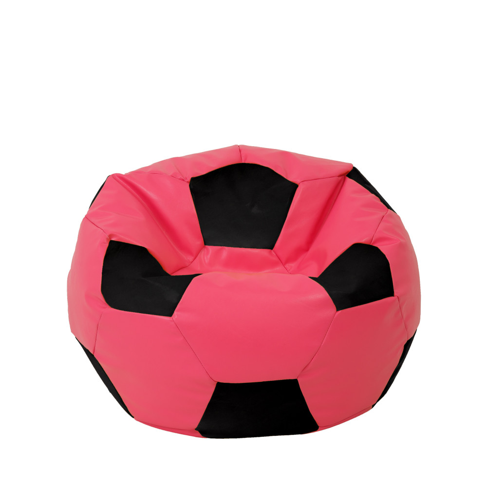 Fotoliu puf Mondo Ball - imitatie piele - roz/negru Fotoliu puf Mondo Ball - imitatie piele - roz/negru