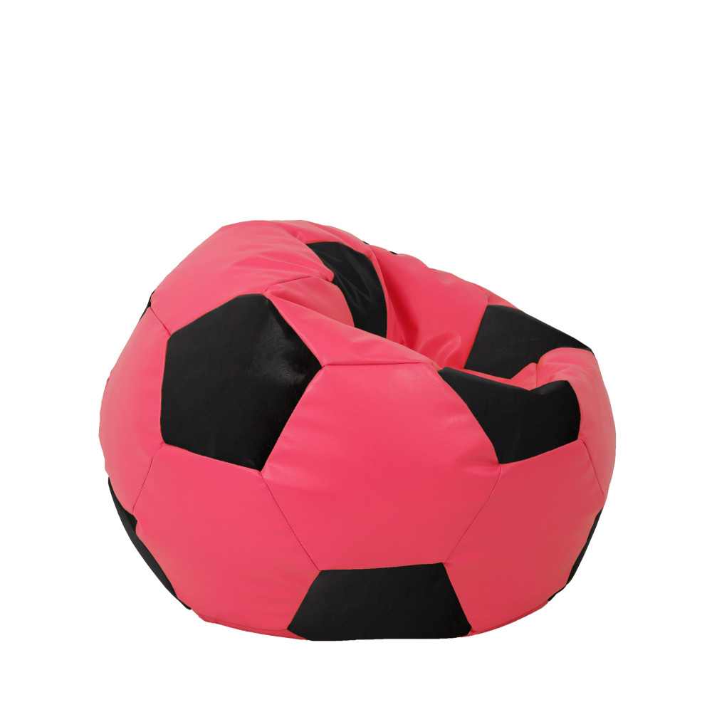 Fotoliu puf Mondo Ball - imitatie piele - roz/negru Fotoliu puf Mondo Ball - imitatie piele - roz/negru