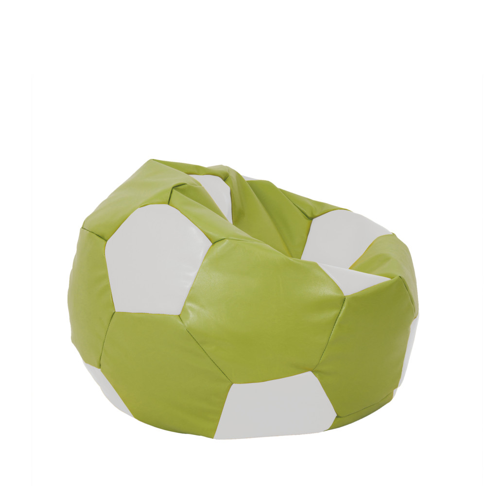 Fotoliu puf Mondo Ball - imitatie piele - verde/alb Fotoliu puf Mondo Ball - imitatie piele - verde/alb