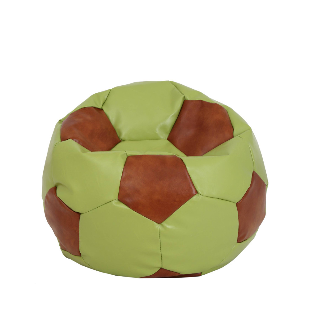 Fotoliu puf Mondo Ball - imitatie piele - verde/coniac Fotoliu puf Mondo Ball - imitatie piele - verde/coniac