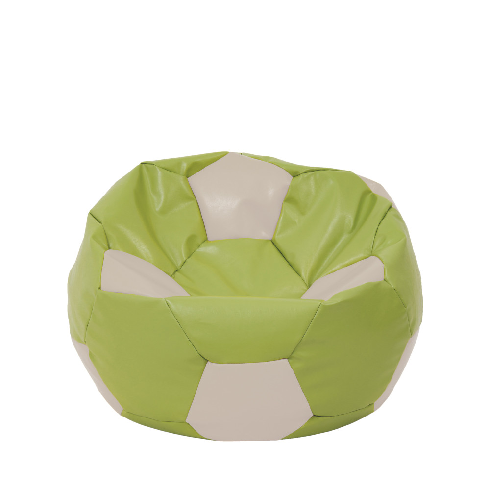 Fotoliu puf Mondo Ball - imitatie piele - verde/crem Fotoliu puf Mondo Ball - imitatie piele - verde/crem