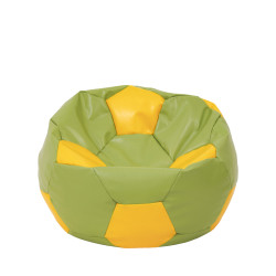 Fotoliu puf Mondo Ball - imitatie piele - verde/galben Fotoliu puf Mondo Ball - imitatie piele - verde/galben