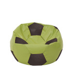 Fotoliu puf Mondo Ball - imitatie piele - verde/maro