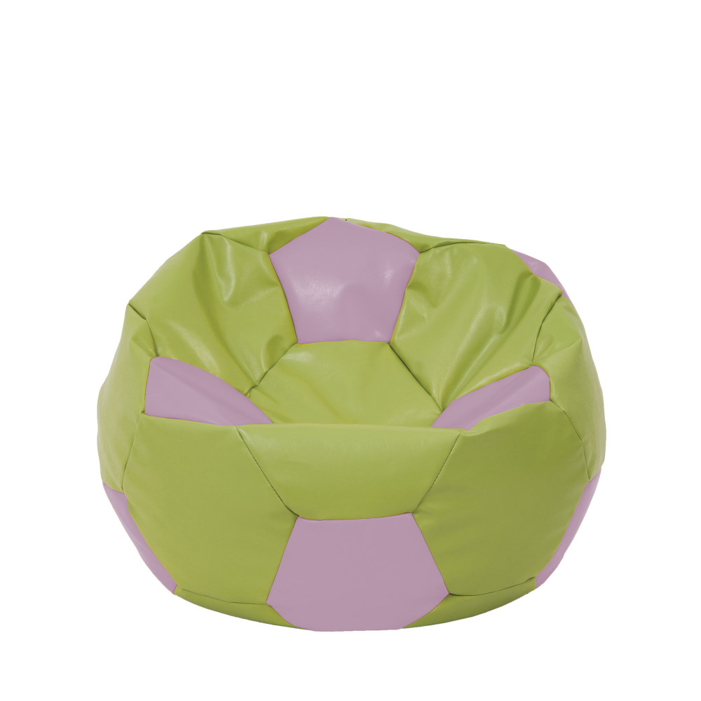 Fotoliu puf Mondo Ball - imitatie piele - verde/mov Fotoliu puf Mondo Ball - imitatie piele - verde/mov