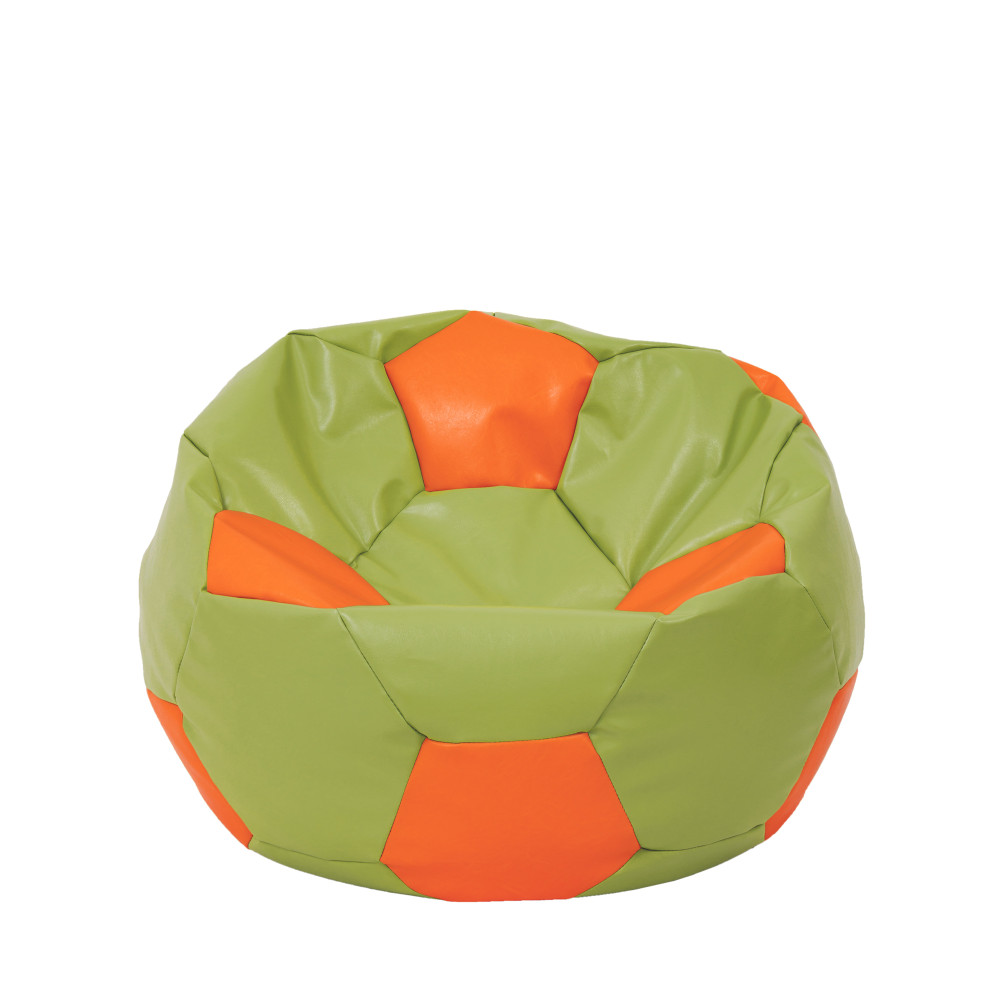 Fotoliu puf Mondo Ball - imitatie piele - verde/portocaliu Fotoliu puf Mondo Ball - imitatie piele - verde/portocaliu