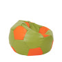 Fotoliu puf Mondo Ball - imitatie piele - verde/portocaliu Fotoliu puf Mondo Ball - imitatie piele - verde/portocaliu