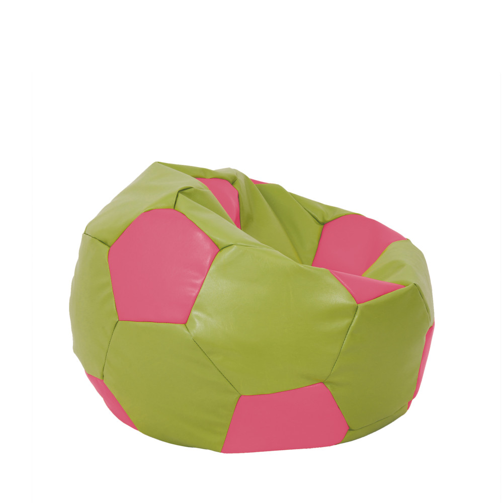 Fotoliu puf Mondo Ball - imitatie piele - verde/roz Fotoliu puf Mondo Ball - imitatie piele - verde/roz