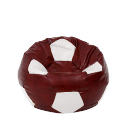 Fotoliu puf Mondo Ball - imitatie piele - bordo/alb Fotoliu puf Mondo Ball - imitatie piele - bordo/alb