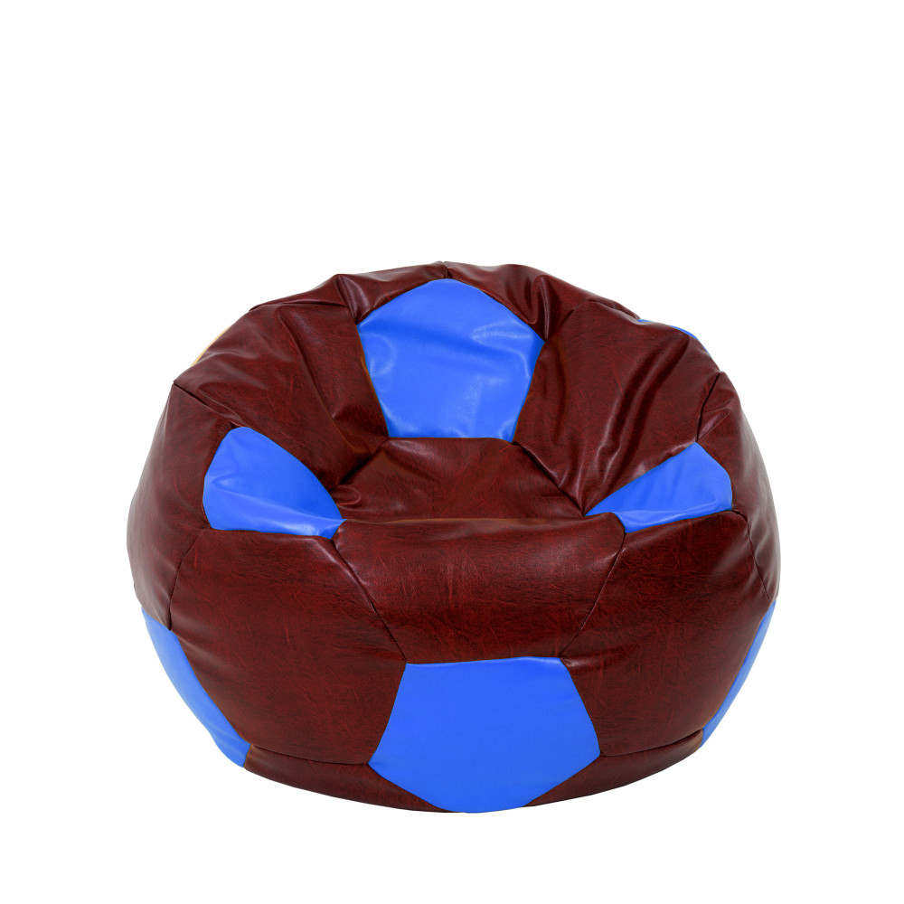 Fotoliu puf Mondo Ball - imitatie piele - bordo/albastru Fotoliu puf Mondo Ball - imitatie piele - bordo/albastru