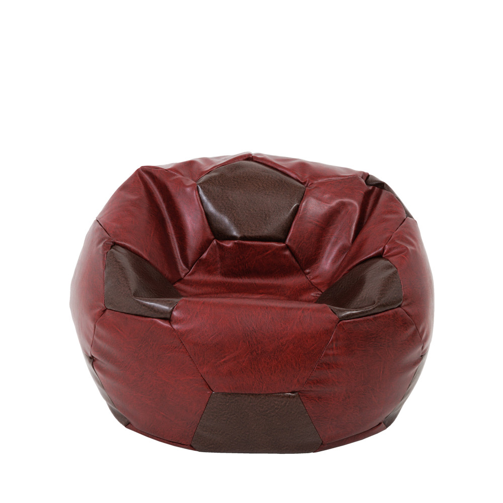 Fotoliu puf Mondo Ball - imitatie piele - bordo/maro Fotoliu puf Mondo Ball - imitatie piele - bordo/maro