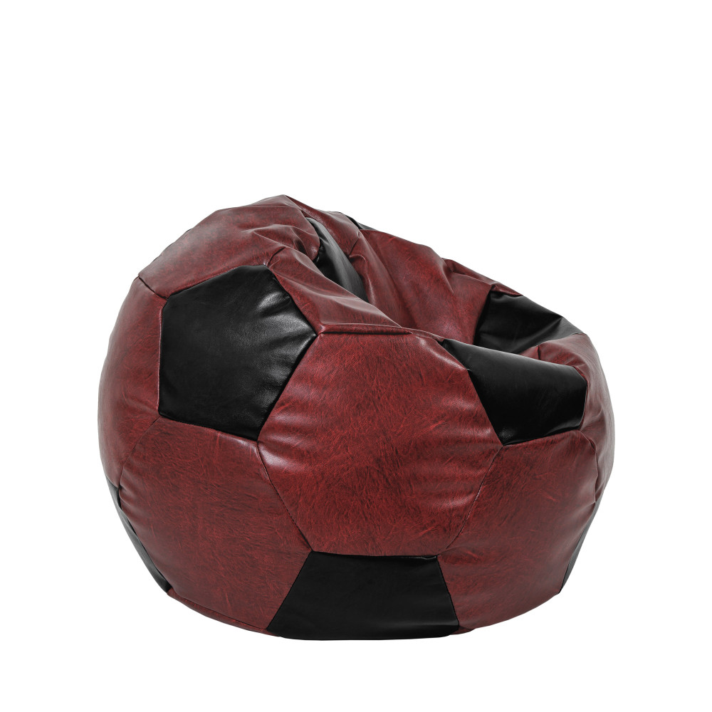 Fotoliu puf Mondo Ball - imitatie piele - bordo/negru Fotoliu puf Mondo Ball - imitatie piele - bordo/negru