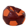 Fotoliu puf Mondo Ball - imitatie piele - bordo/portocaliu Fotoliu puf Mondo Ball - imitatie piele - bordo/portocaliu
