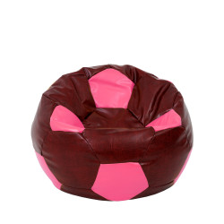 Fotoliu puf Mondo Ball - imitatie piele - bordo/roz Fotoliu puf Mondo Ball - imitatie piele - bordo/roz
