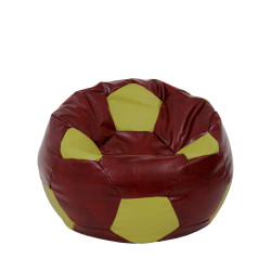 Fotoliu puf Mondo Ball - imitatie piele - bordo/verde Fotoliu puf Mondo Ball - imitatie piele - bordo/verde