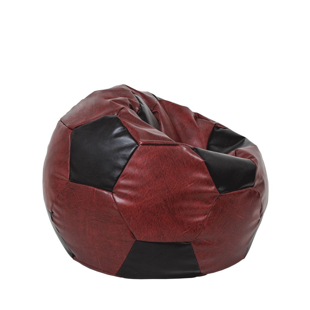 Fotoliu puf Mondo Ball - imitatie piele - bordo/wenge Fotoliu puf Mondo Ball - imitatie piele - bordo/wenge