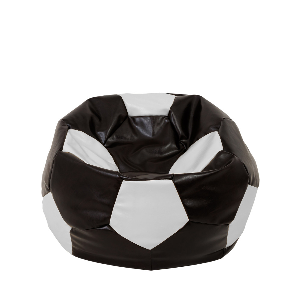 Fotoliu puf Mondo Ball - imitatie piele - wenge/alb Fotoliu puf Mondo Ball - imitatie piele - wenge/alb
