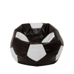 Fotoliu puf Mondo Ball - imitatie piele - wenge/alb