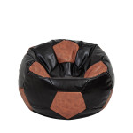 Fotoliu puf Mondo Ball - imitatie piele - wenge/coniac
