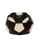 Fotoliu puf Mondo Ball - imitatie piele - wenge/crem