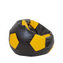 Fotoliu puf Mondo Ball - imitatie piele - wenge/galben Fotoliu puf Mondo Ball - imitatie piele - wenge/galben